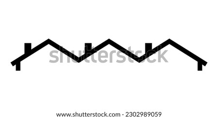 Terraced house roofline house icon. Clipart image isolated on white background