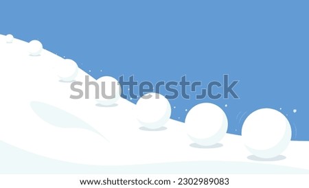 Snowball rolling down the snowball effect image. Clipart image