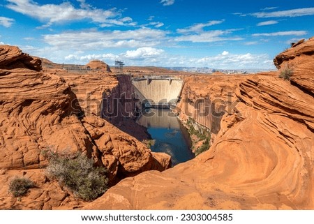Video of Glen Canyon Dam in Page AZ  Royalty-Free Stock Photo #2303004585