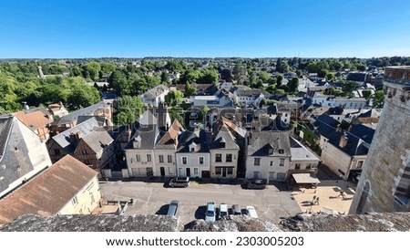Town view from Château Royal d'Amboise - France  Royalty-Free Stock Photo #2303005203