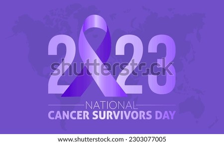 2023 Concept National Cancer Survivors Day awareness vector banner template. Cancer disease fight prevention illustration.