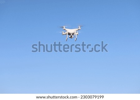 A drone in the air.