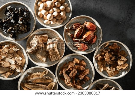 various types of medicinal herbs Royalty-Free Stock Photo #2303080317