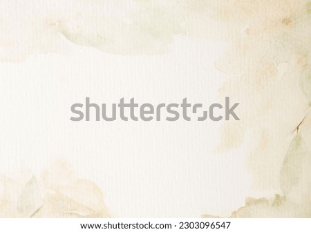 Watercolor texture. Abstract Beige Green Painting background. Template