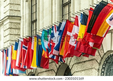 flags Organization for Security and Co-operation in Europe in austria OSCE Royalty-Free Stock Photo #2303101169