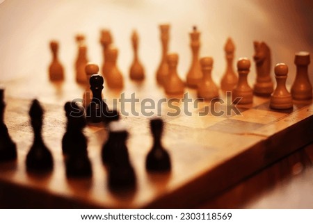 chess board game for ideas and competition strategy, Planning and Decision concept