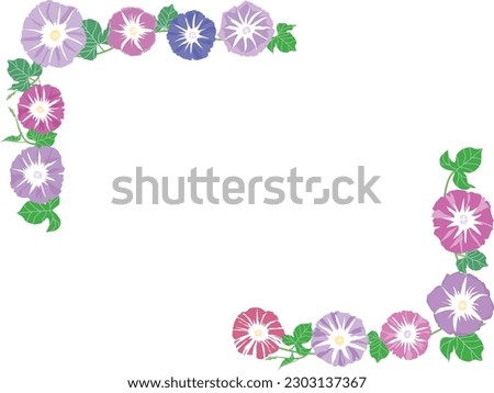 Flower frame of colorful morning glory