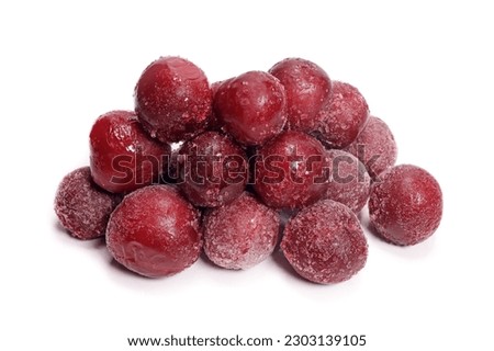 fresh frozen raw plums isolated on white