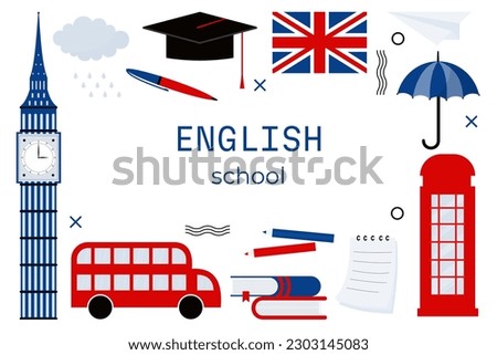 english Language school clip art concept