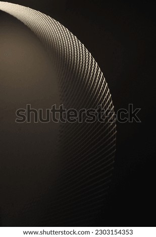 Abstract white curved shape with dark background. Background and texture of net. background and texture of grid.  