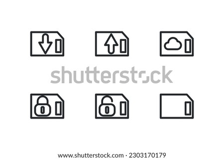 Memory card icon on white background. Vector illustration.