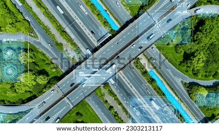 Transportation and technology concept. ITS (Intelligent Transport Systems). Mobility as a service. Royalty-Free Stock Photo #2303213117
