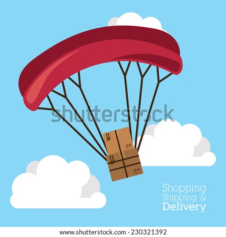 Delivery design over cloudscape background,vector illustration