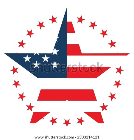 independence day element usa with star flag 
