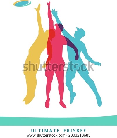 Colorful vector editable ultimate frisbee player poses for any graphic background	 Royalty-Free Stock Photo #2303218683