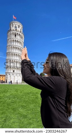 Pisa, Italy - April, 2023: Tower of Pisa Royalty-Free Stock Photo #2303246267