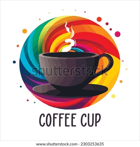 Coffee shop logo template, natural abstract coffee cup with steam, coffee house emblem, creative cafe logotype, modern trendy symbol design vector illustration isolated on white background sign