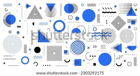Memphis design background. Abstract memphis background. Geometric elements in memphis background Royalty-Free Stock Photo #2303292175