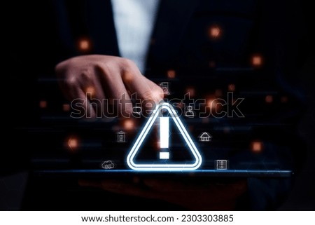 Businesswoman protect digital data asset and online transaction from dangerous and incorrect data connection, network attack , finance transaction internet banking, technology and cyber security. Royalty-Free Stock Photo #2303303885