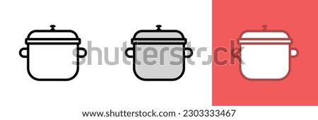 Pot Icon, The Pot icon represents a versatile cooking vessel used for various culinary applications, such as boiling, simmering, stewing, braising, frying, and sautéing. Royalty-Free Stock Photo #2303333467