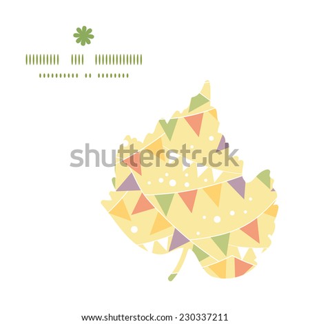 Vector party decorations bunting leaf silhouette pattern frame
