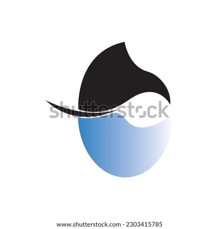 Modern and minimal boat logo icon, beach island vector template