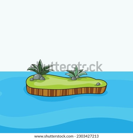 Three views of islands on white background illustration