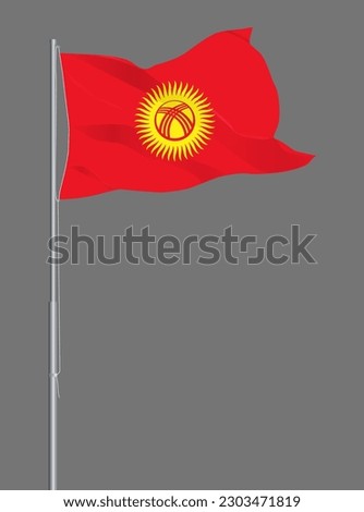 Isolated national flag of Kyrgyzstan