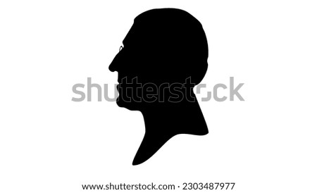Woodrow Wilson silhouette, high quality vector