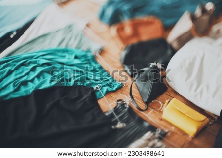 Scenery of arranging clothes in a room