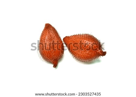 Laksa fruit. Bright red color. Isolated. On white background. Charcoal image, top view
