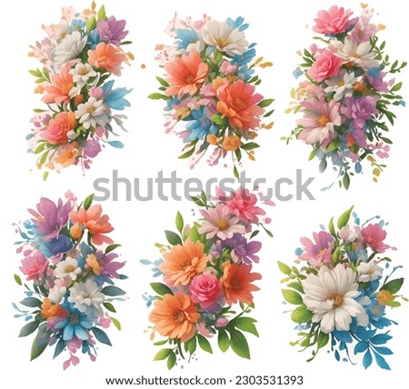 Floral clip art vector no background ready to use, floral template, flowers, bouquet 