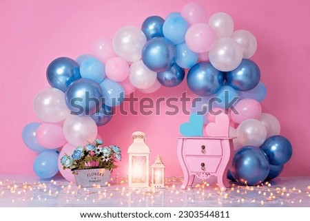 personalized balloon decoration for smash the cake studio photo shoots.