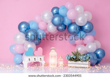 personalized balloon decoration for smash the cake studio photo shoots.