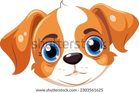 Cute dog cartoon face illustration