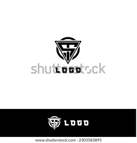 ST letter logo design vector superman shape triangle combination round
