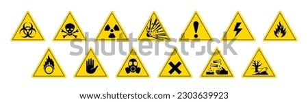 Vector hazardous material signs. Globally Harmonized System warning signs. Hazmat isolated placards Royalty-Free Stock Photo #2303639923