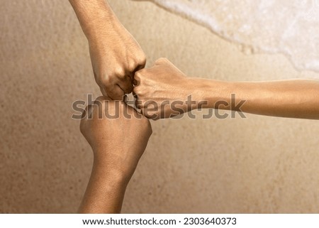 The hand gesture of friendship. International friendship day concept