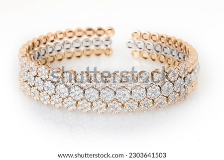 Jewelry diamond bracelet on a white background Royalty-Free Stock Photo #2303641503