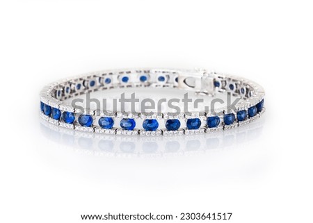 Jewelry diamond bracelet on a white background Royalty-Free Stock Photo #2303641517