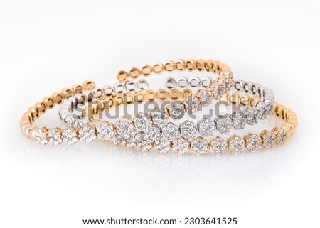 Jewelry diamond bracelet on a white background Royalty-Free Stock Photo #2303641525