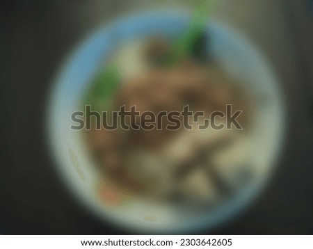 Blurred Background Chicken noodle meatball on the table