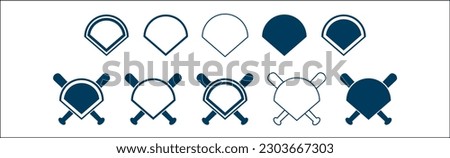 Baseball Diamond. Baseball Home Plate Vector Icon. Vector Template Design. Silhouette. Playing. Home base. Sport. Baseball 