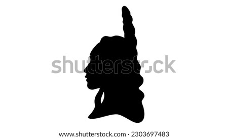 Pocahontas silhouette, high quality vector