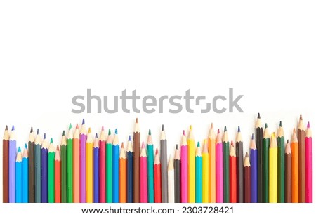 colorful rainbow pencils over white background, back to school concept, school and creativity concept