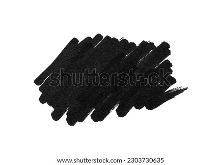 Stroke drawn with black marker isolated on white, top view Royalty-Free Stock Photo #2303730635