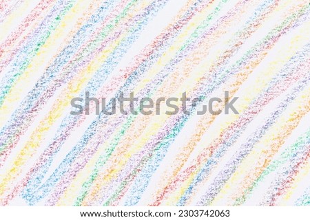 Wax crayon hand drawing design elements set. Colorful pastel chalk stripes. Background Royalty-Free Stock Photo #2303742063