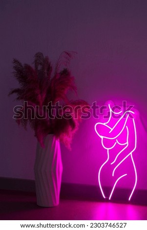 Pink neon sign women. Trendy style. Beauty style.  Neon sign. Custom neon. Home decor.