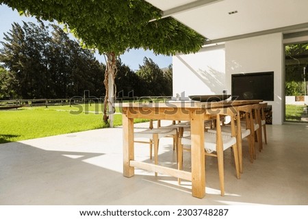 Table and chairs on luxury patio