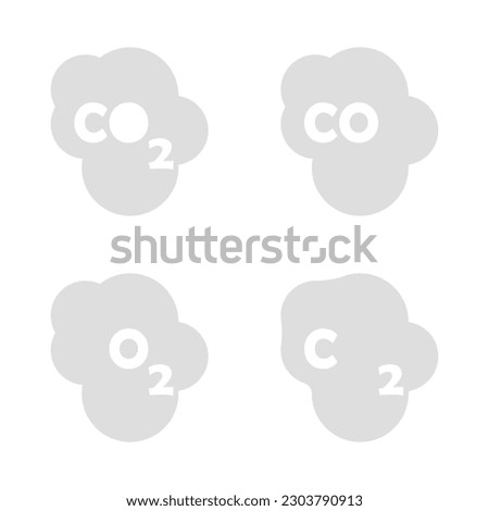 gas emissions icon on a white background, vector illustration